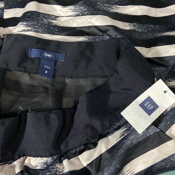 NWT Gap Womens Blue White Striped Zip Up Mini Skirt  Size 8 Minor Flaw - Picture 4 of 6